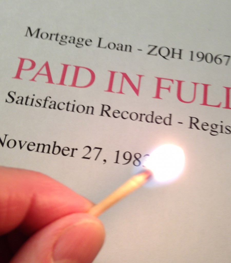 The mortgage burning